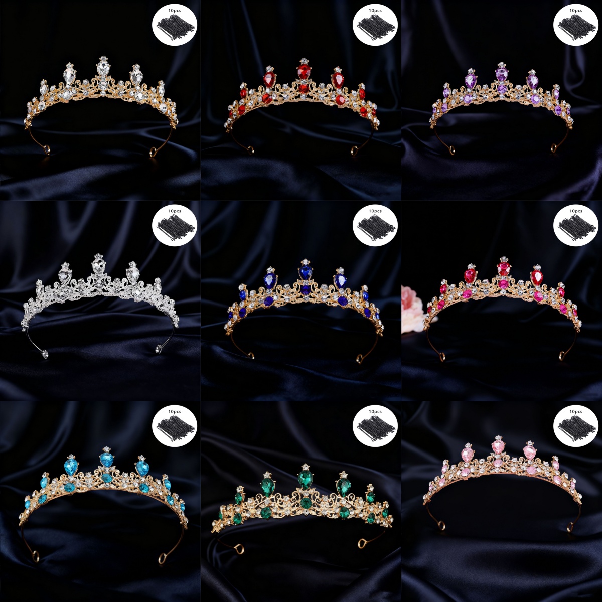 Elegant Decor & Lighting Llc - Tiara Pengantin Mahkota Ratu Berlian Imitasi