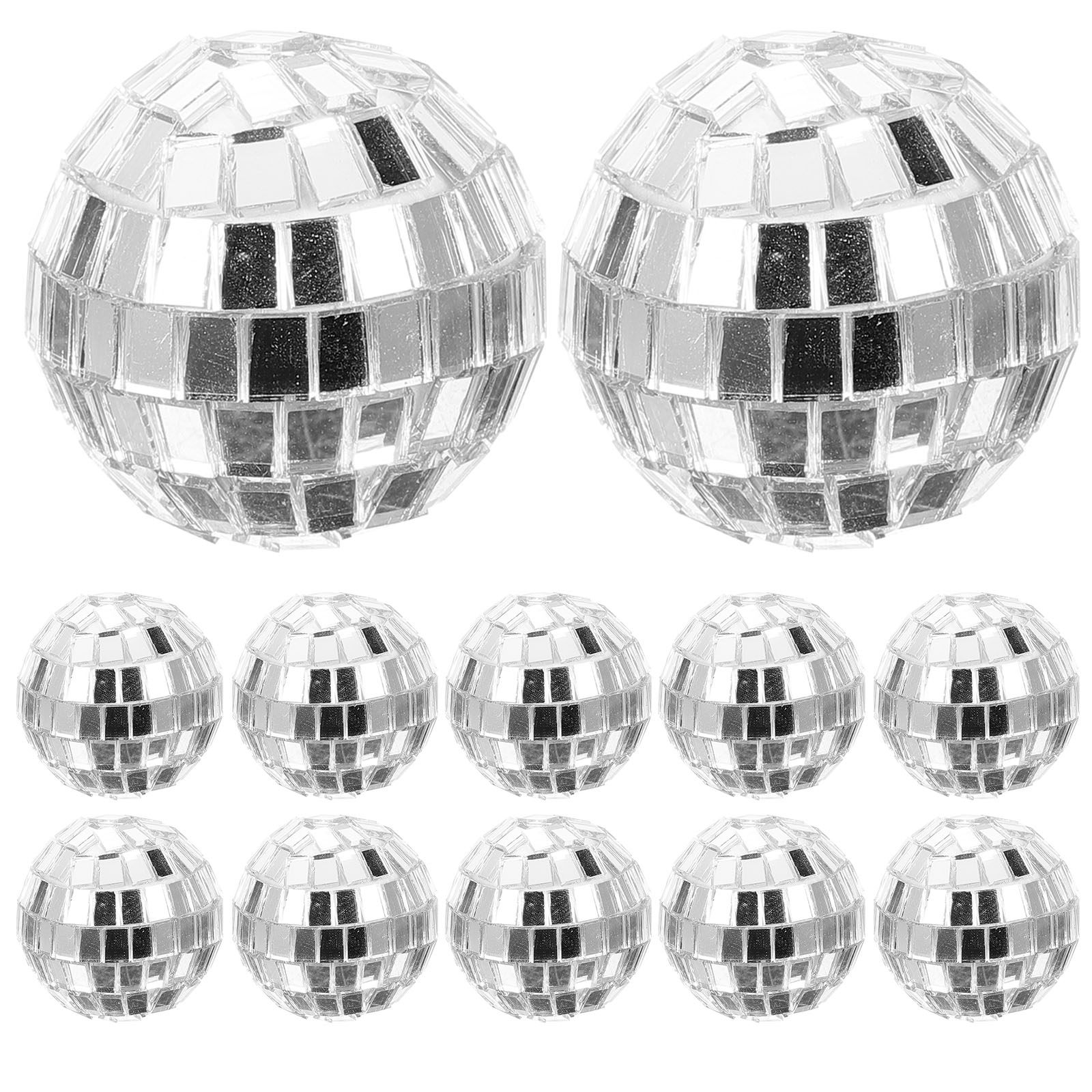 Disco Ball Mirror - 12 Buah Bola Disko Gantung Perak,