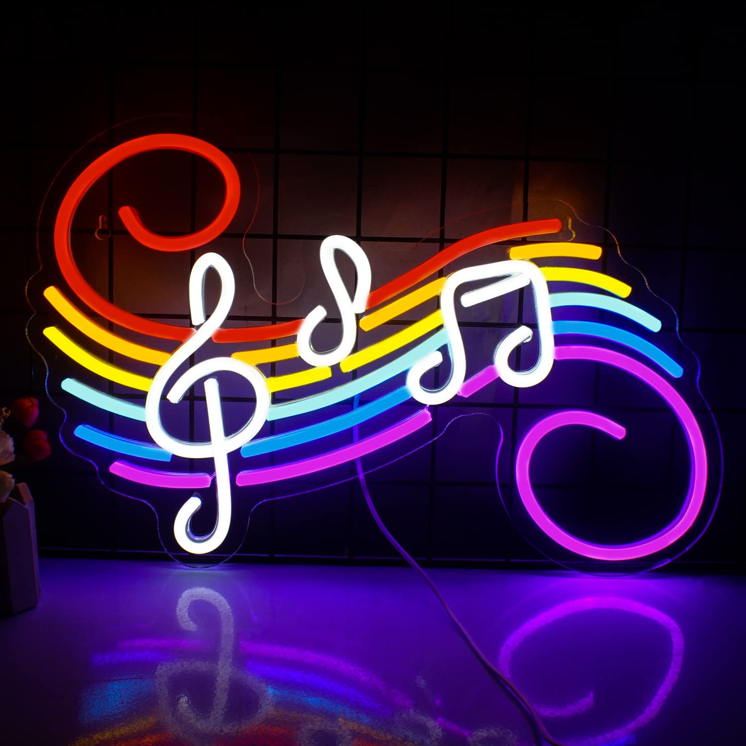 Lighting Christmas Decor - Lampu Neon Tanda Not Musik, Dapat