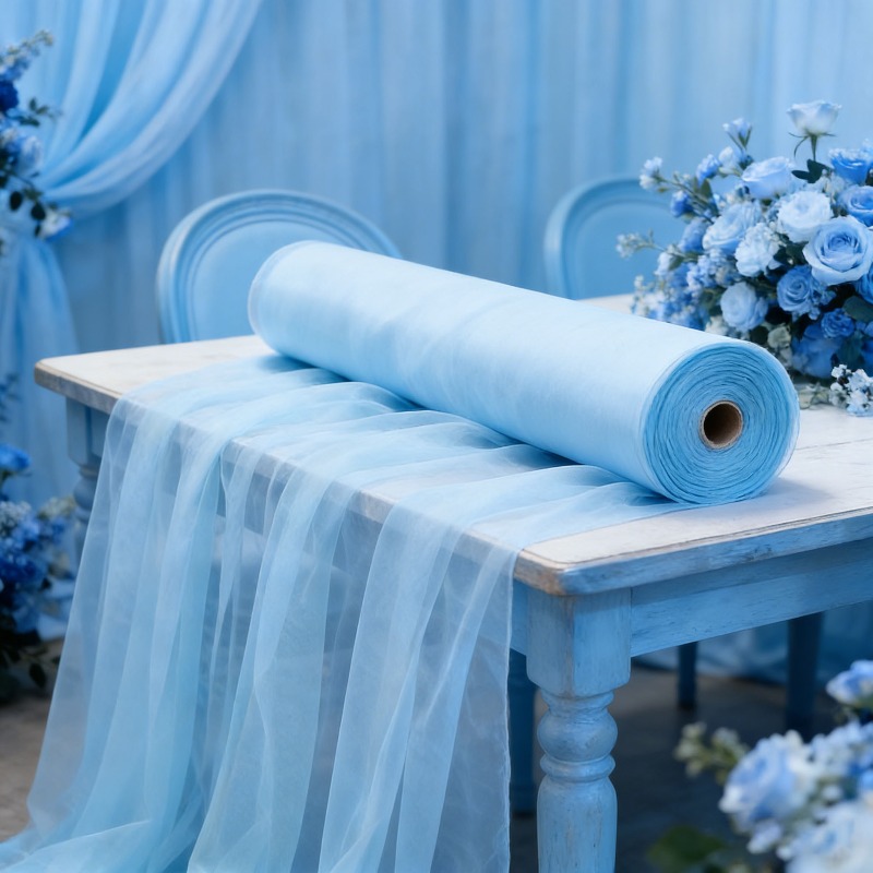 Lighting Decor Photos - Gorden tulle biru muda lembut seperti