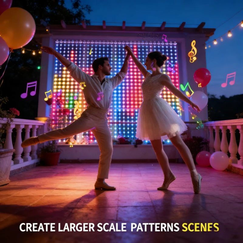 Lighting Christmas Decor - Lampu Tirai Pintar 400LED, Lampu String