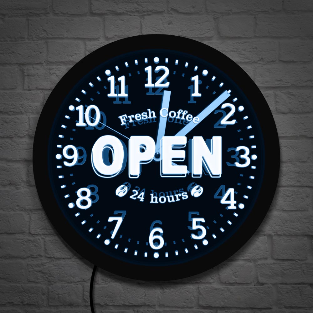 Decor Lighting Opening Hours - Kopi Segar Terbuka 24 Jam LED