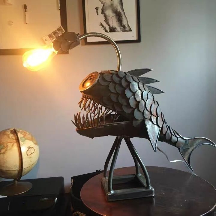 Decor Lighting Floor Lamps - Lampu Lantai Ikan Pemancing Logam Retro