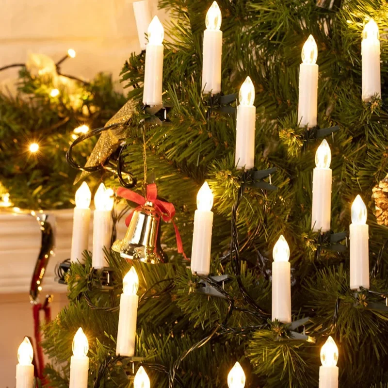 Home Decor Lighting Tree - Lampu Lilin Lancip Tanpa Api 10/20LED