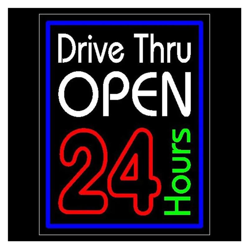 Decor Lighting Opening Hours - Lampu Neon Drive Thru Terbuka 24