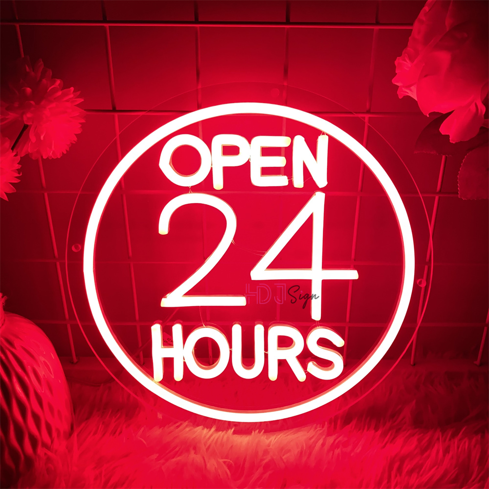 Decor Lighting Opening Hours - Tanda Led Neon Terbuka 24 Jam