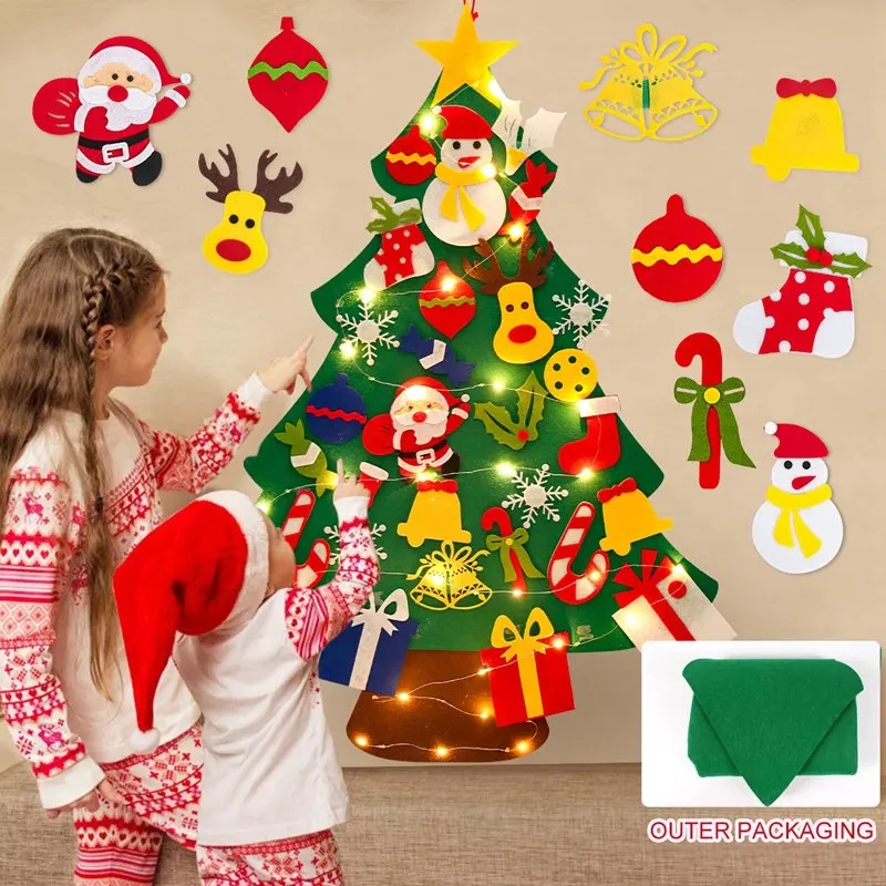 Home Decor Lighting Tree - Pohon Natal Felt DIY dengan Lampu