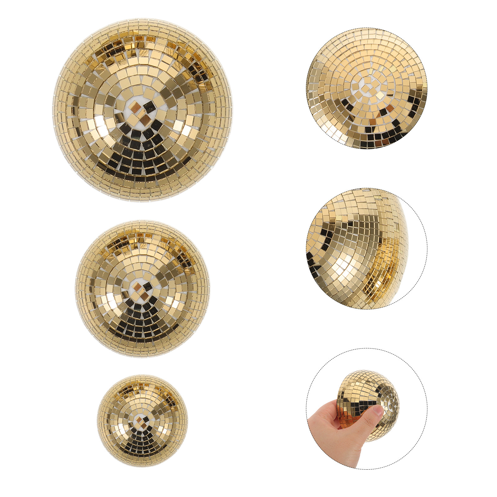 Disco Ball Mirror - 3 Buah Bola Disko Kaca Reflektif