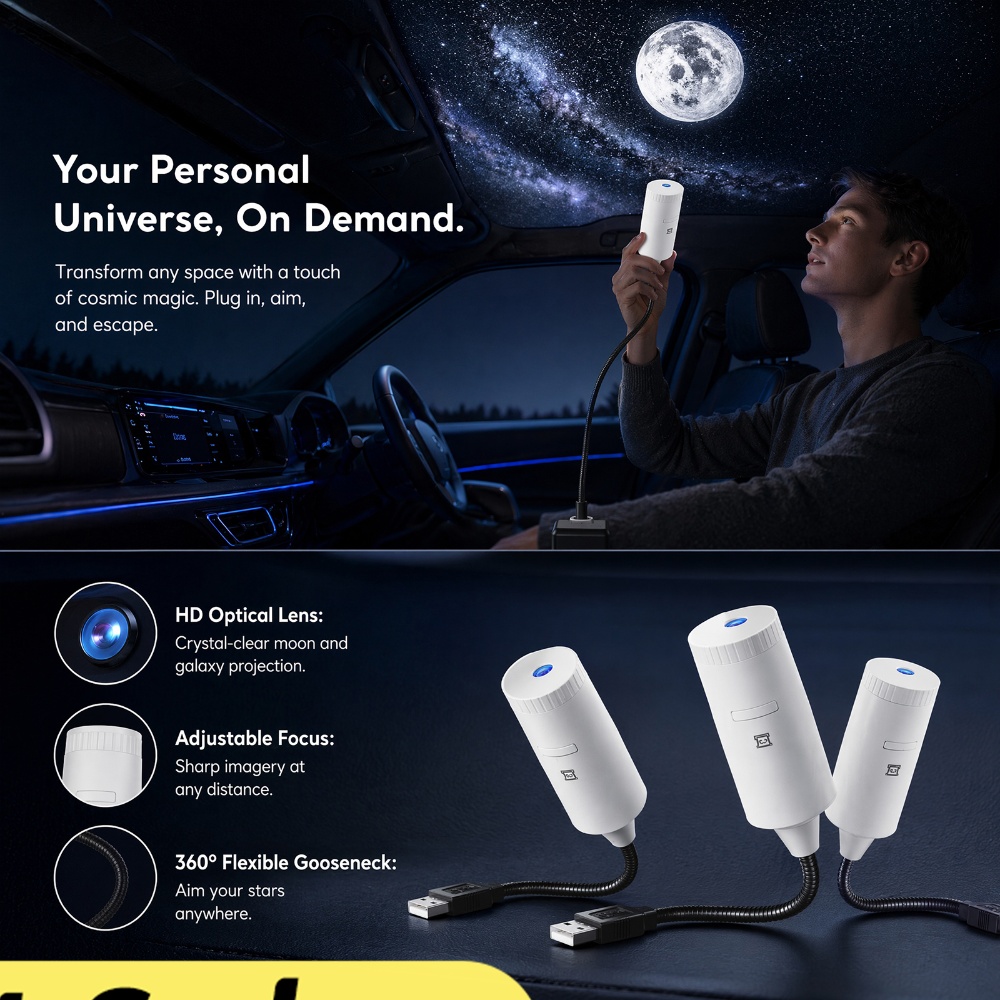 Lighting Decoration For Home - Proyektor Bintang Galaksi Mini Dua Dalam