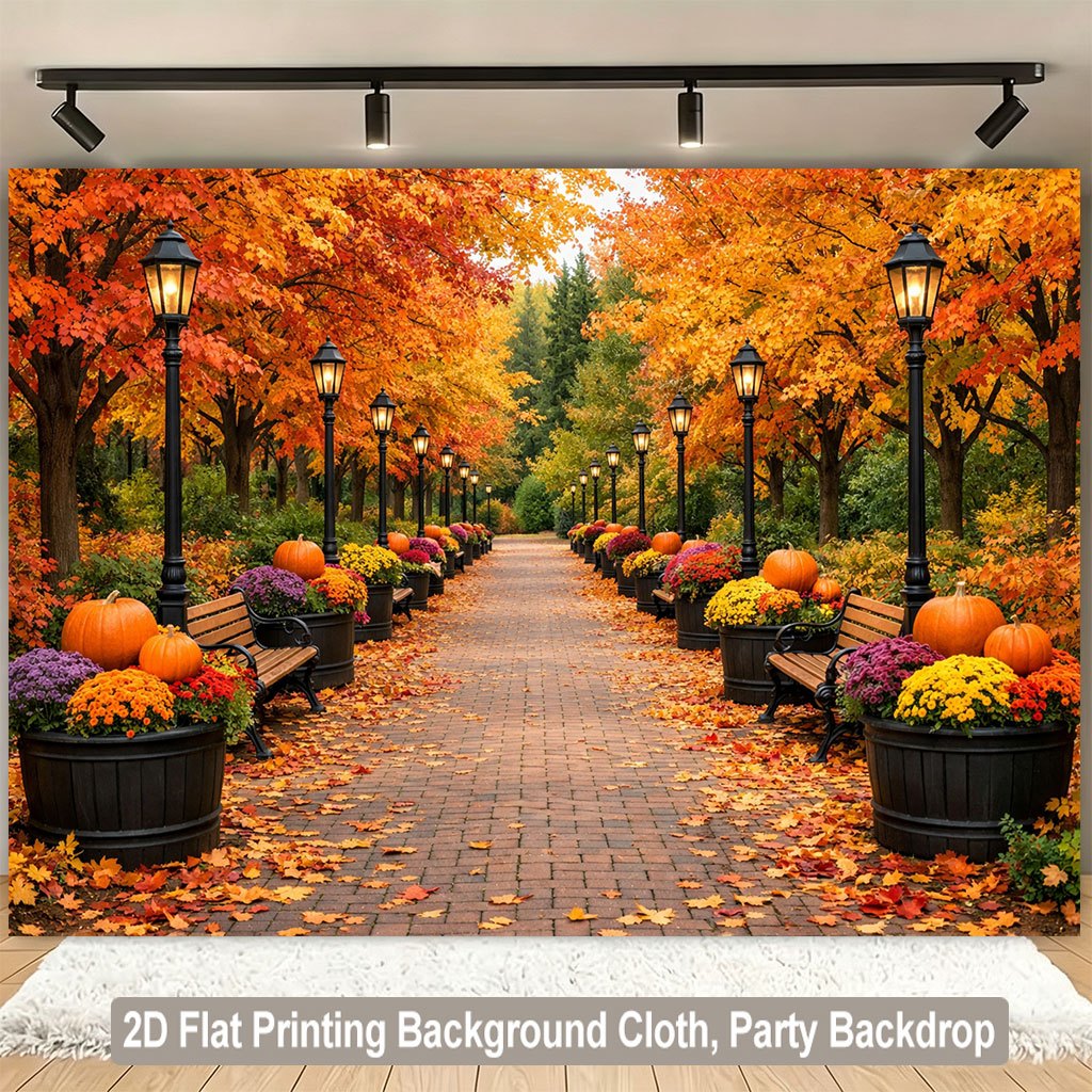 Lighting Decor Photos - Bidang 2D, jalan berlapis daun gugur
