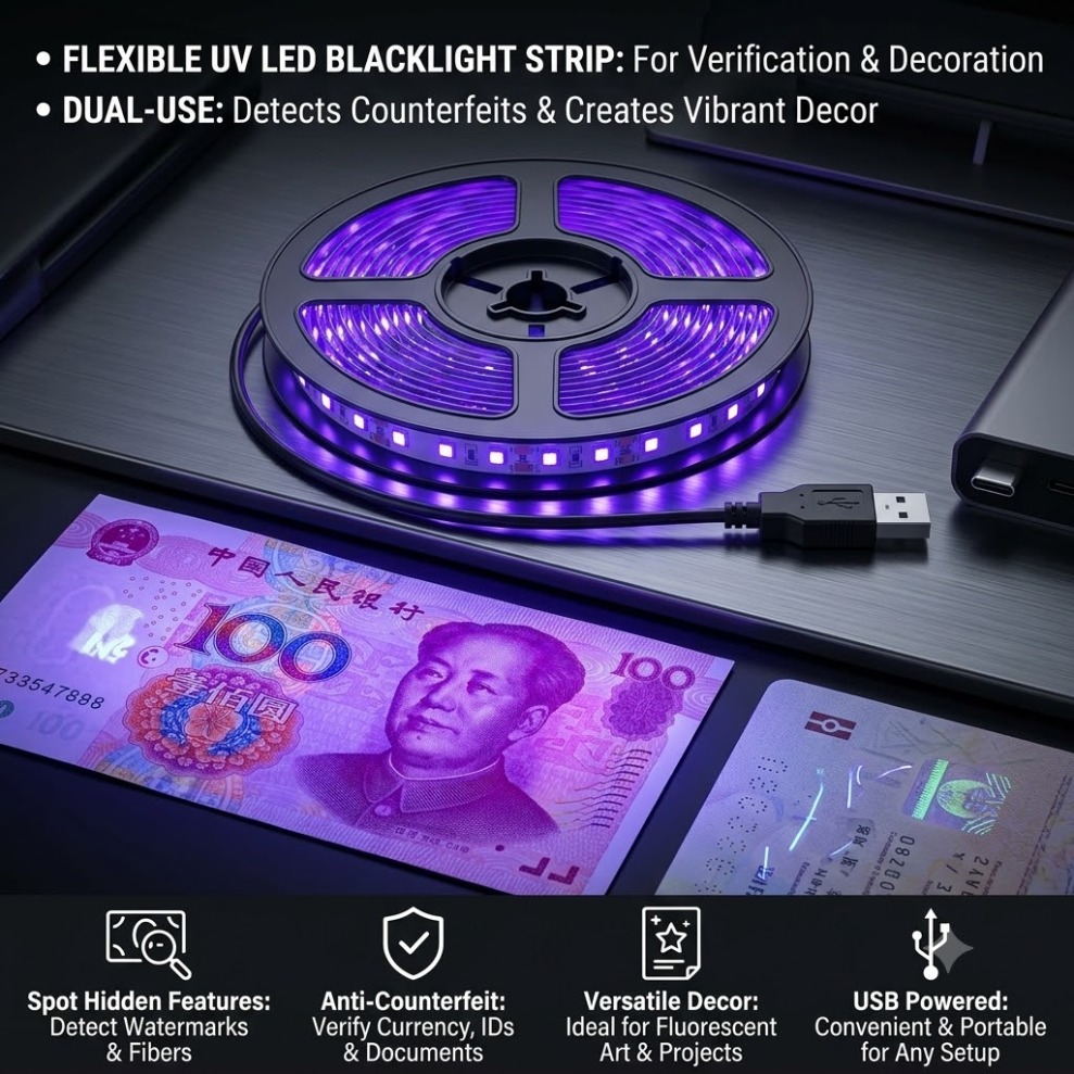 Decor Lighting Hours - Lampu Strip LED UV SMD2835 DC5V
