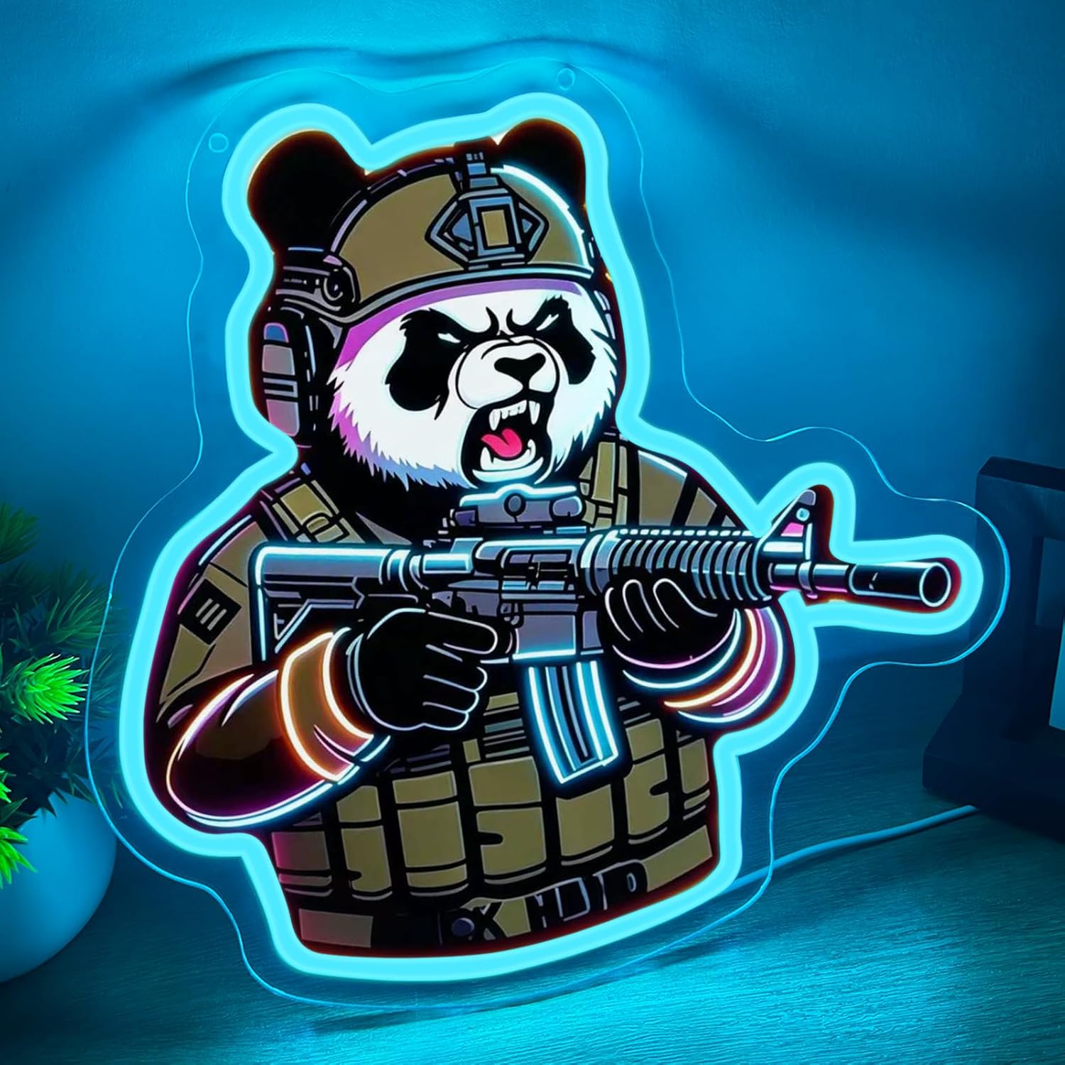 Lighting Decor In Room - Lampu Neon Panda Taktis Bertenaga USB