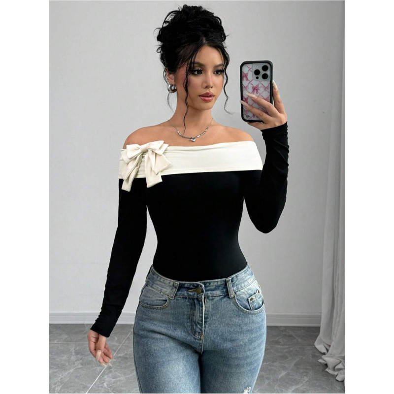 Elegant Decor & Lighting Llc - Bodysuit Off Shoulder dengan Hiasan Pita