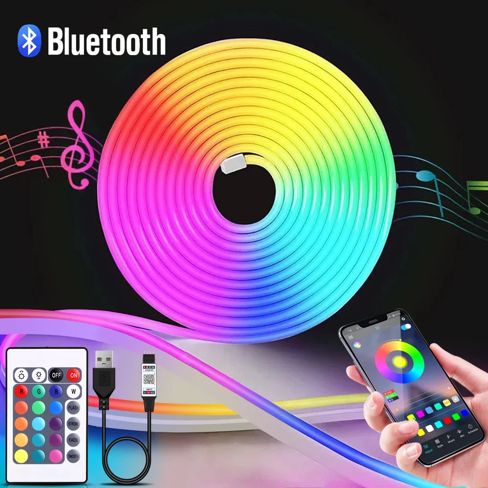 Lighting Decor In Room - Lampu Strip LED Neon RGB 1-5m