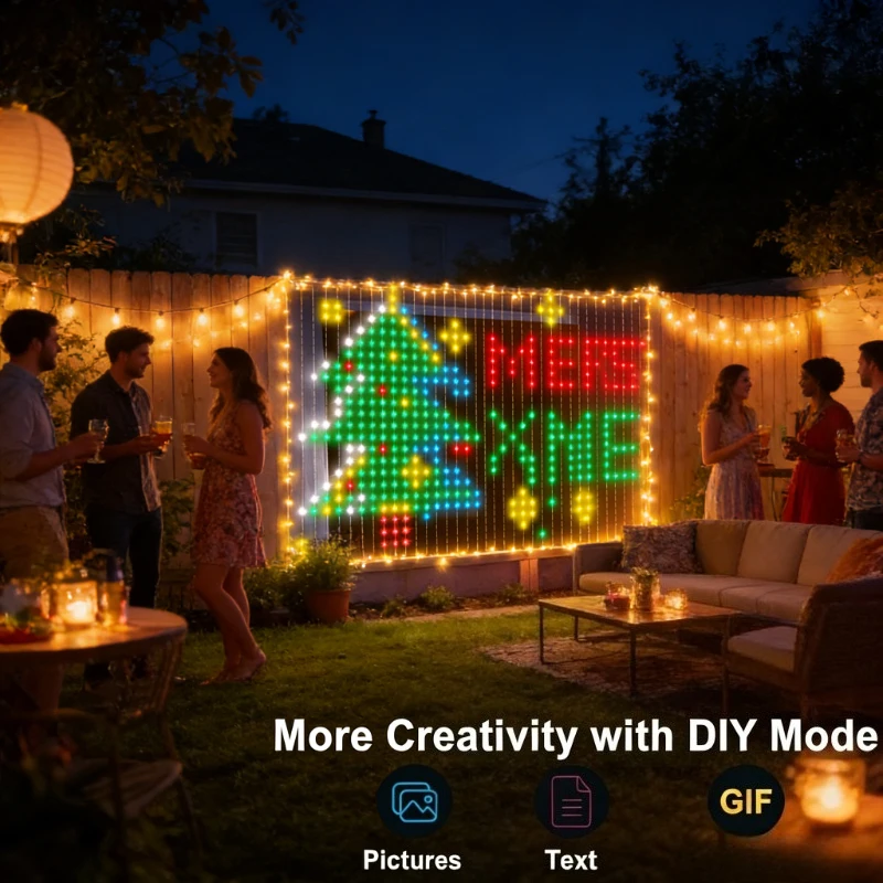 Lampu Tirai Pintar 400LED, Lam - Lighting Christmas Decor ulasan dan harga
