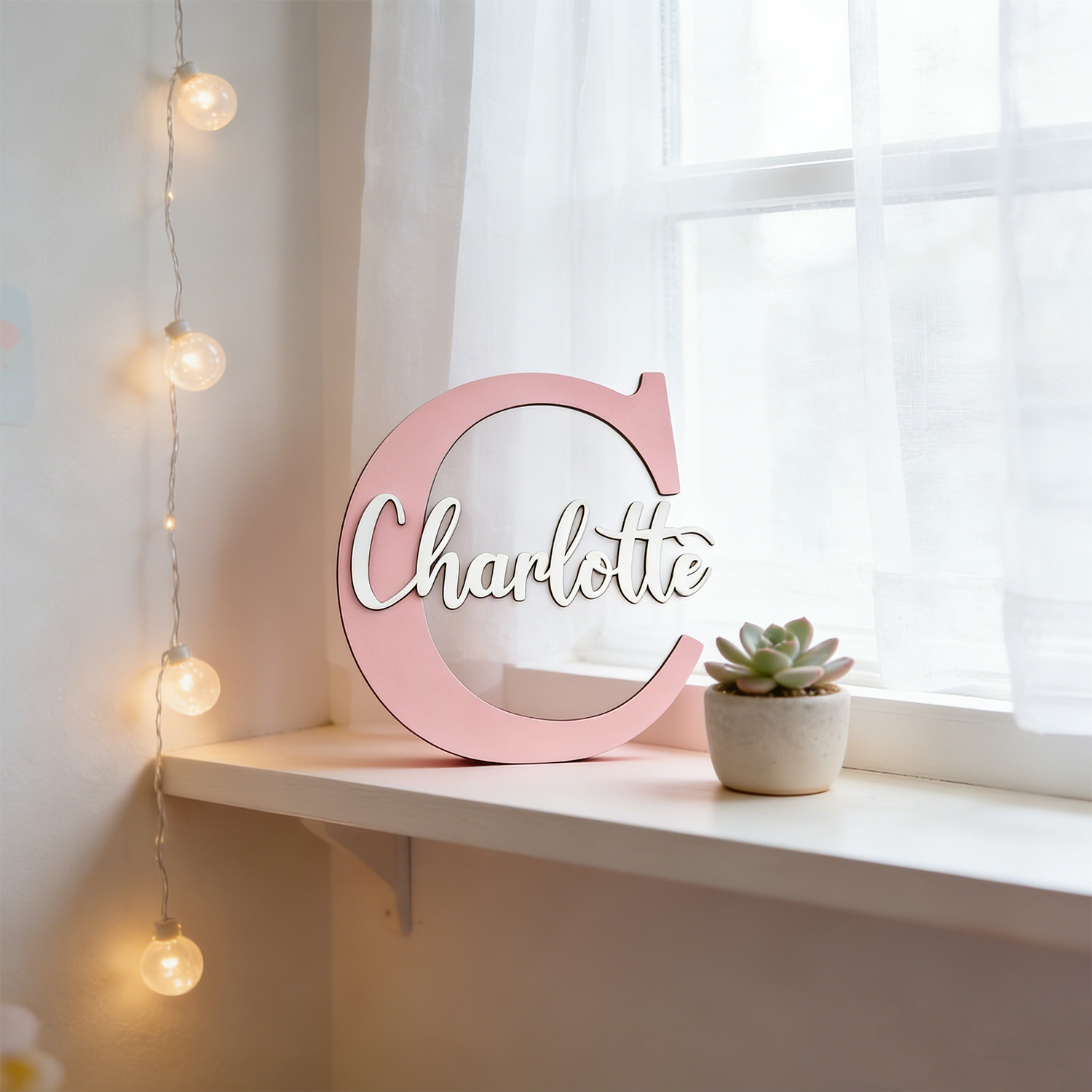 1pc Papan Nama Kayu Dua Lapis  - Lighting Christmas Decor ulasan dan harga