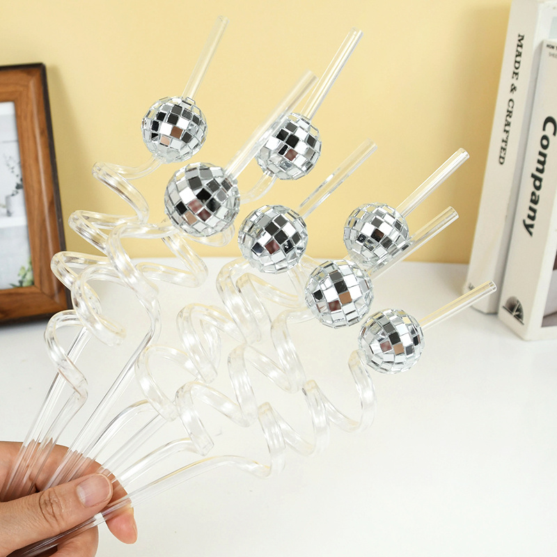 6 Buah Sedotan Bola Disko Cerm - Disco Ball Mirror ulasan dan harga