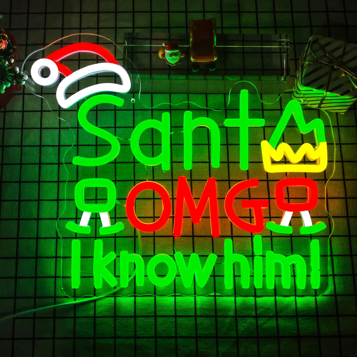 USB Santa OMG I Know Him Neon  - Santa'S Elves Holiday Lighting & Decor Llc ulasan dan harga