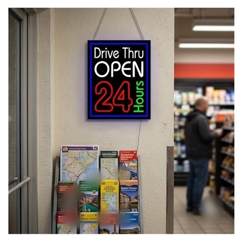Lampu Neon Drive Thru Terbuka  - Decor Lighting Opening Hours ulasan dan harga