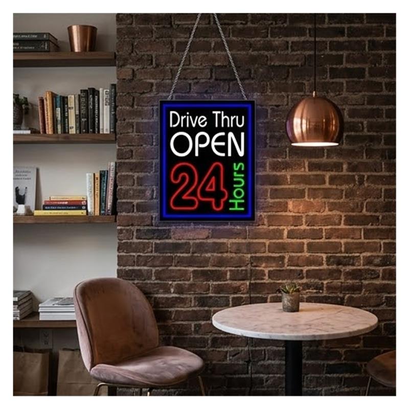 Lampu Neon Drive Thru Terbuka  - Decor Lighting Opening Hours ulasan dan harga