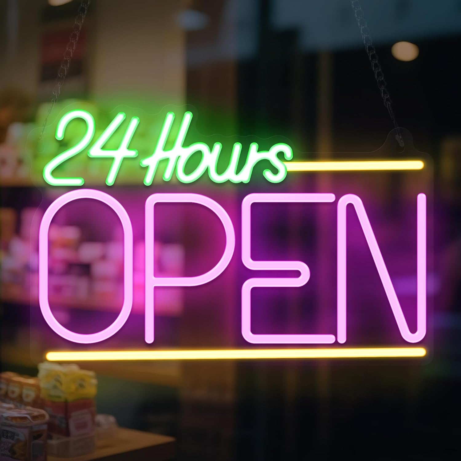 Lampu Neon LED USB 24 Jam Terb - Decor Lighting Opening Hours ulasan dan harga