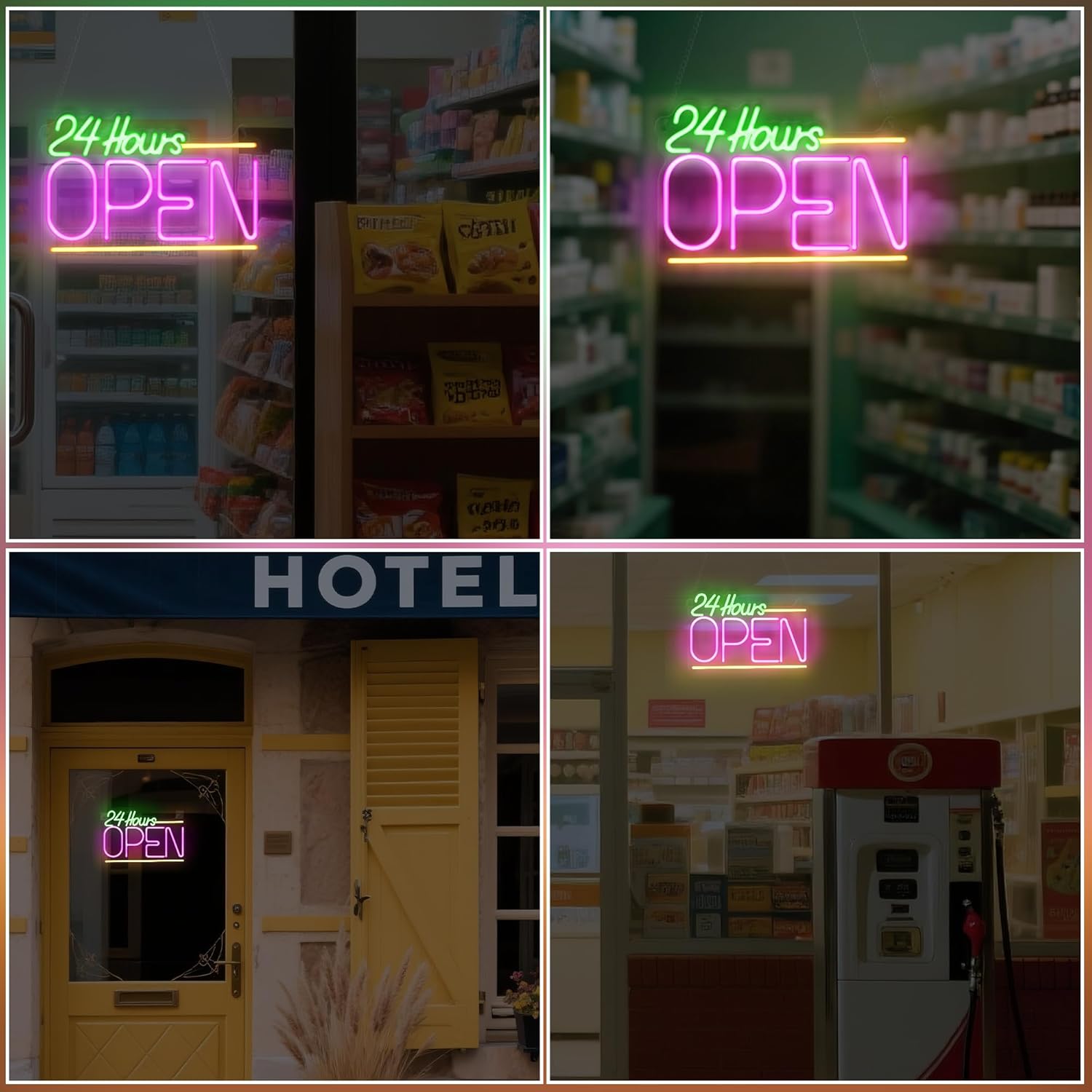 Lampu Neon LED USB 24 Jam Terb - Decor Lighting Opening Hours ulasan dan harga