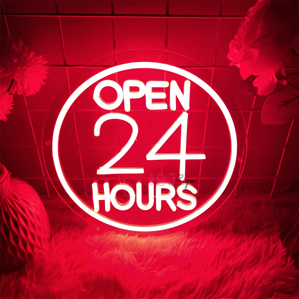 Tanda Led Neon Terbuka 24 Jam  - Decor Lighting Opening Hours ulasan dan harga