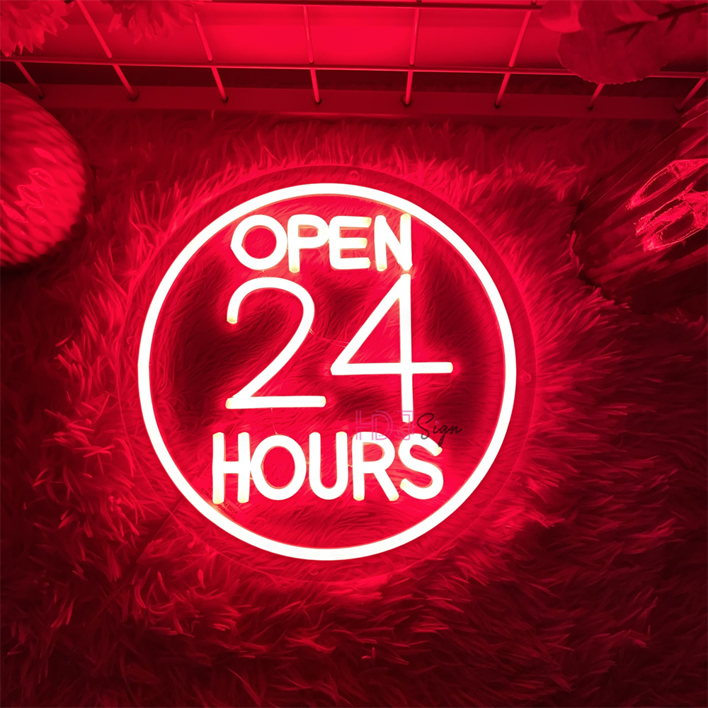 Tanda Led Neon Terbuka 24 Jam  - Decor Lighting Opening Hours ulasan dan harga