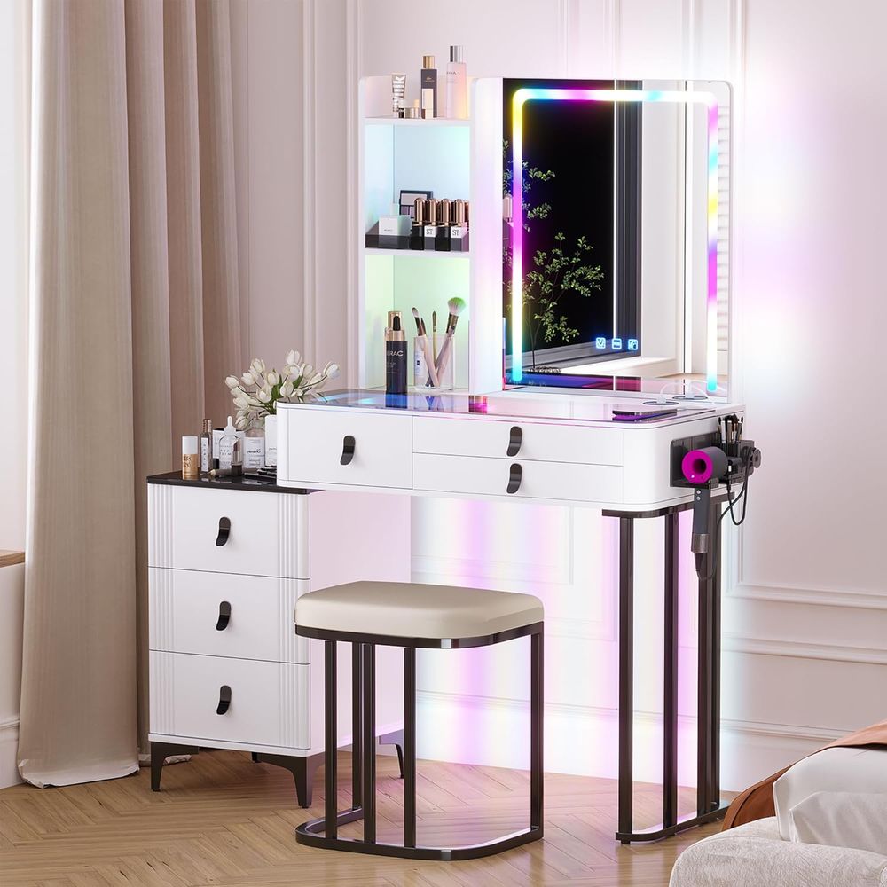 Meja Rias Gurexl RGB dengan St - Furniture Lighting & Decor Magazine ulasan dan harga