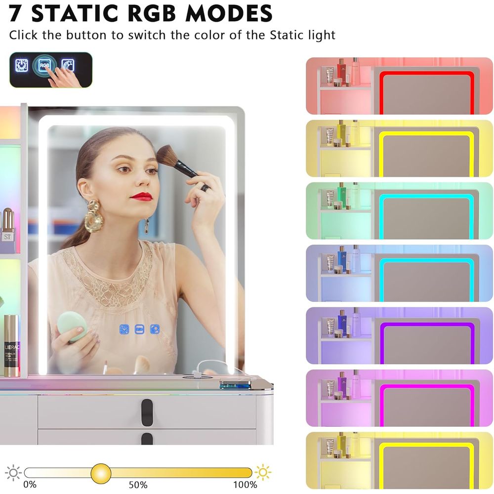 Meja Rias Gurexl RGB dengan St - Furniture Lighting & Decor Magazine ulasan dan harga