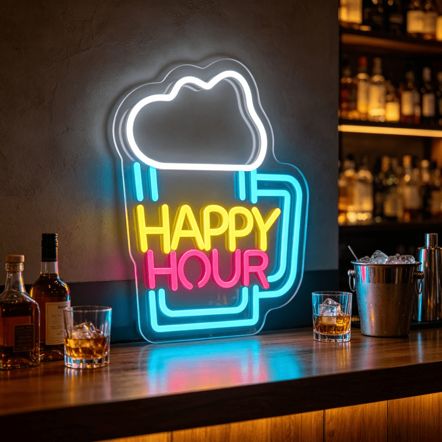 Lampu Dinding LED Mug Bir Happ - Decor Lighting Opening Hours ulasan dan harga