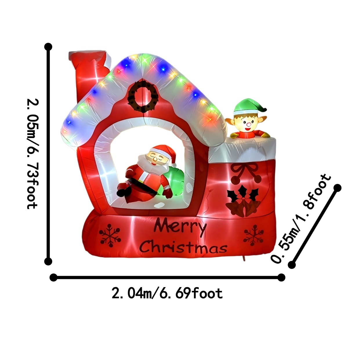 Ornamen Natal Tiup 6,7FT untuk - Santa'S Elves Holiday Lighting & Decor Llc ulasan dan harga