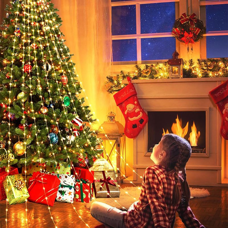 Lampu Air Terjun Bintang LED D - Home Decor Lighting Tree ulasan dan harga