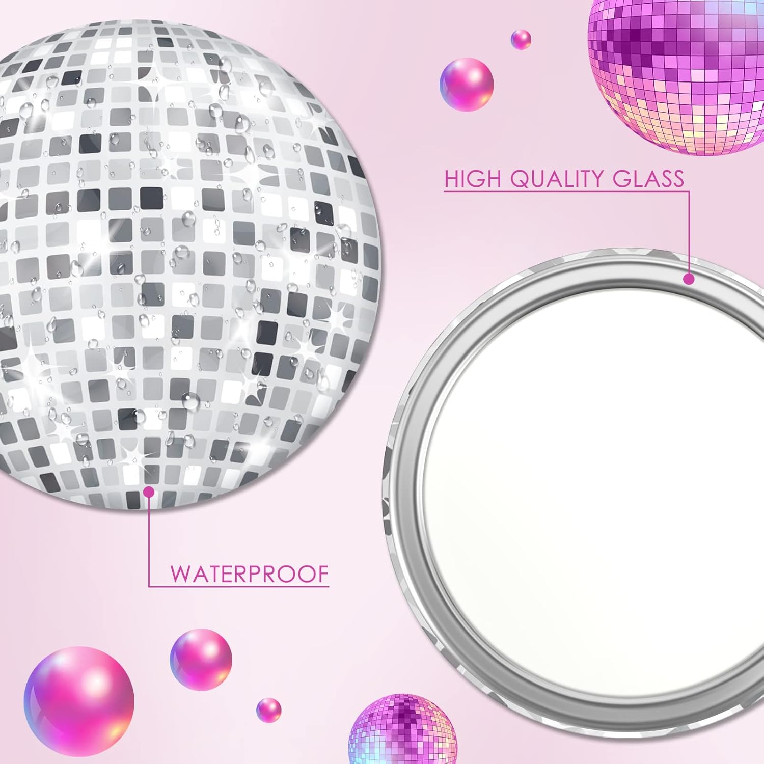 Cermin Kompak Bola Disko Cermi - Disco Ball Mirror ulasan dan harga