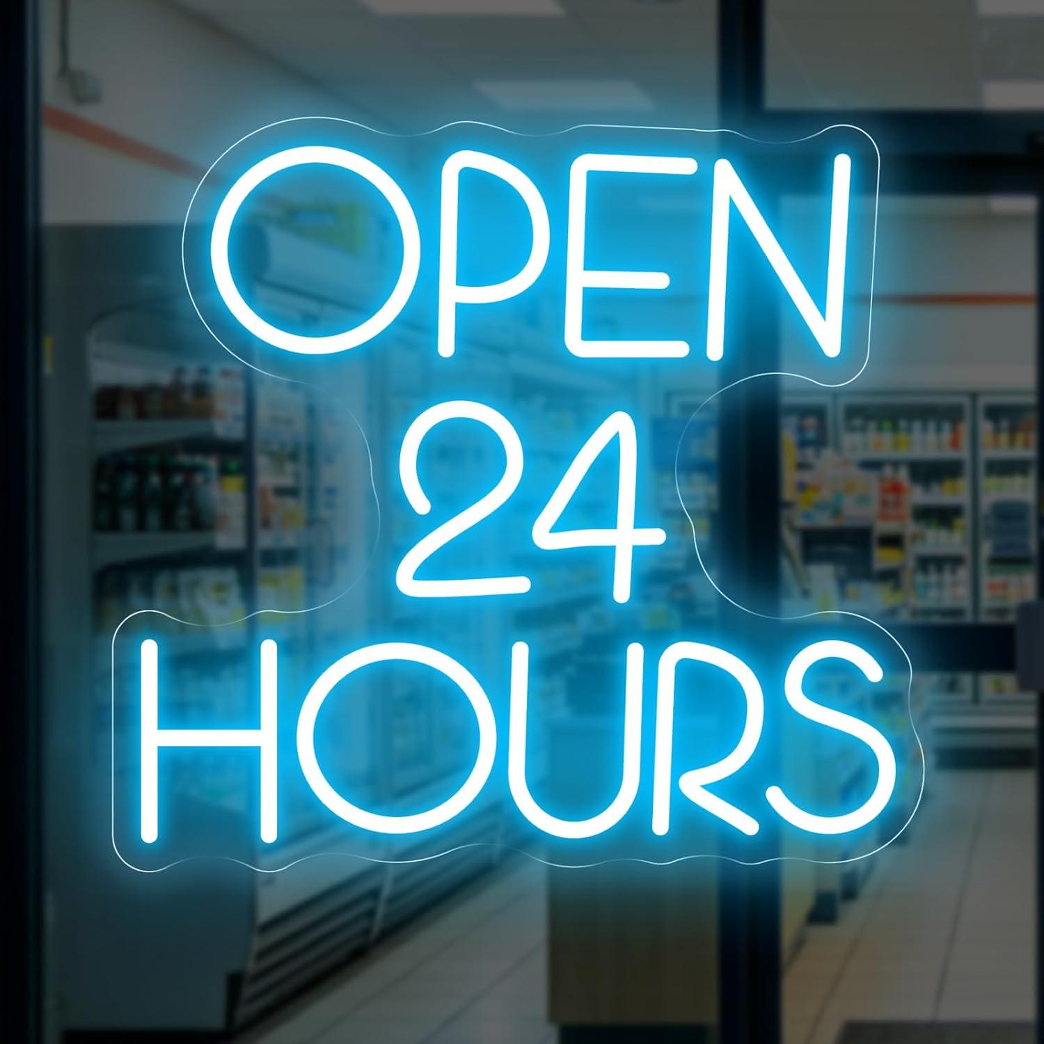 Lampu LED Neon USB 24 Jam yang - Decor Lighting Opening Hours ulasan dan harga