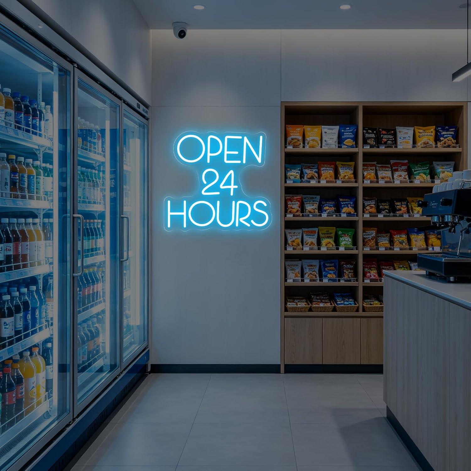 Lampu LED Neon USB 24 Jam yang - Decor Lighting Opening Hours ulasan dan harga