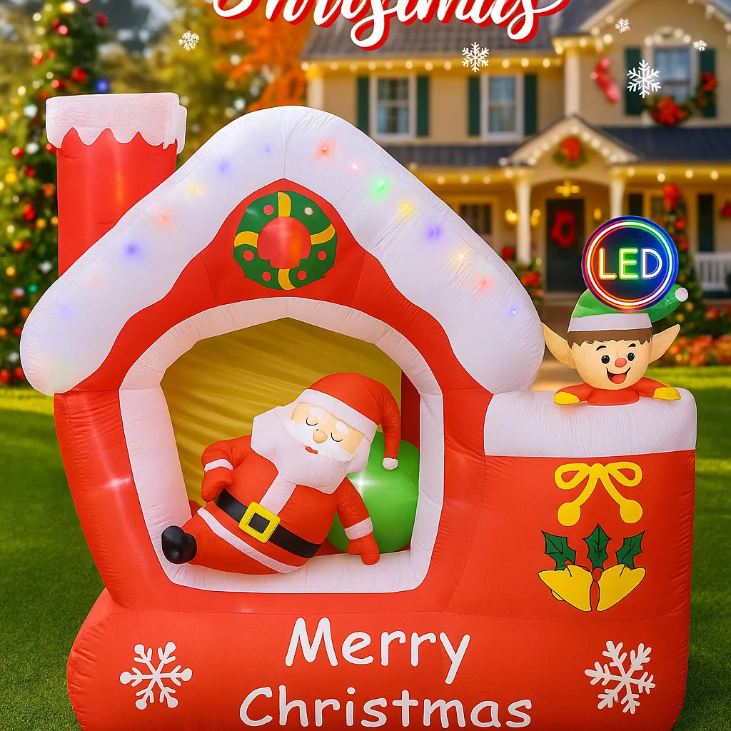 Rumah Peri Santa Claus Tiup Ra - Santa'S Elves Holiday Lighting & Decor Llc ulasan dan harga