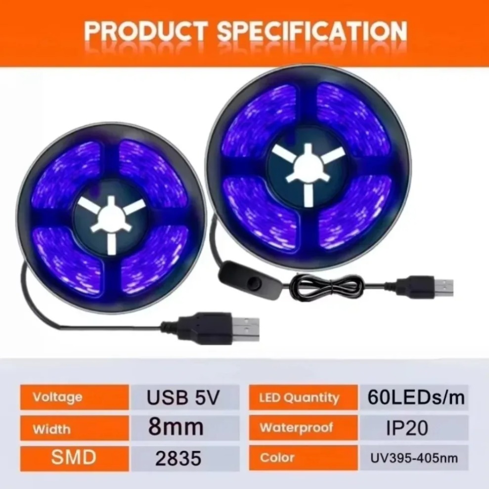 Lampu Strip LED UV SMD2835 DC5 - Decor Lighting Hours ulasan dan harga