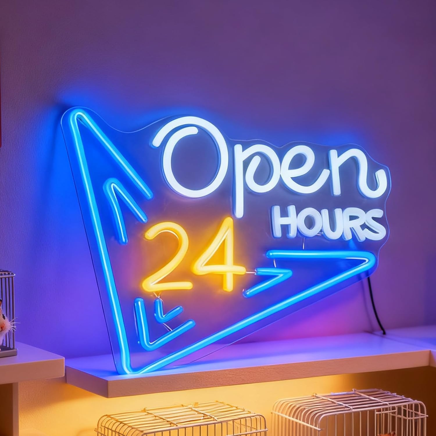 Lampu Neon LED Terbuka 24 Jam, - Decor Lighting Opening Hours ulasan dan harga
