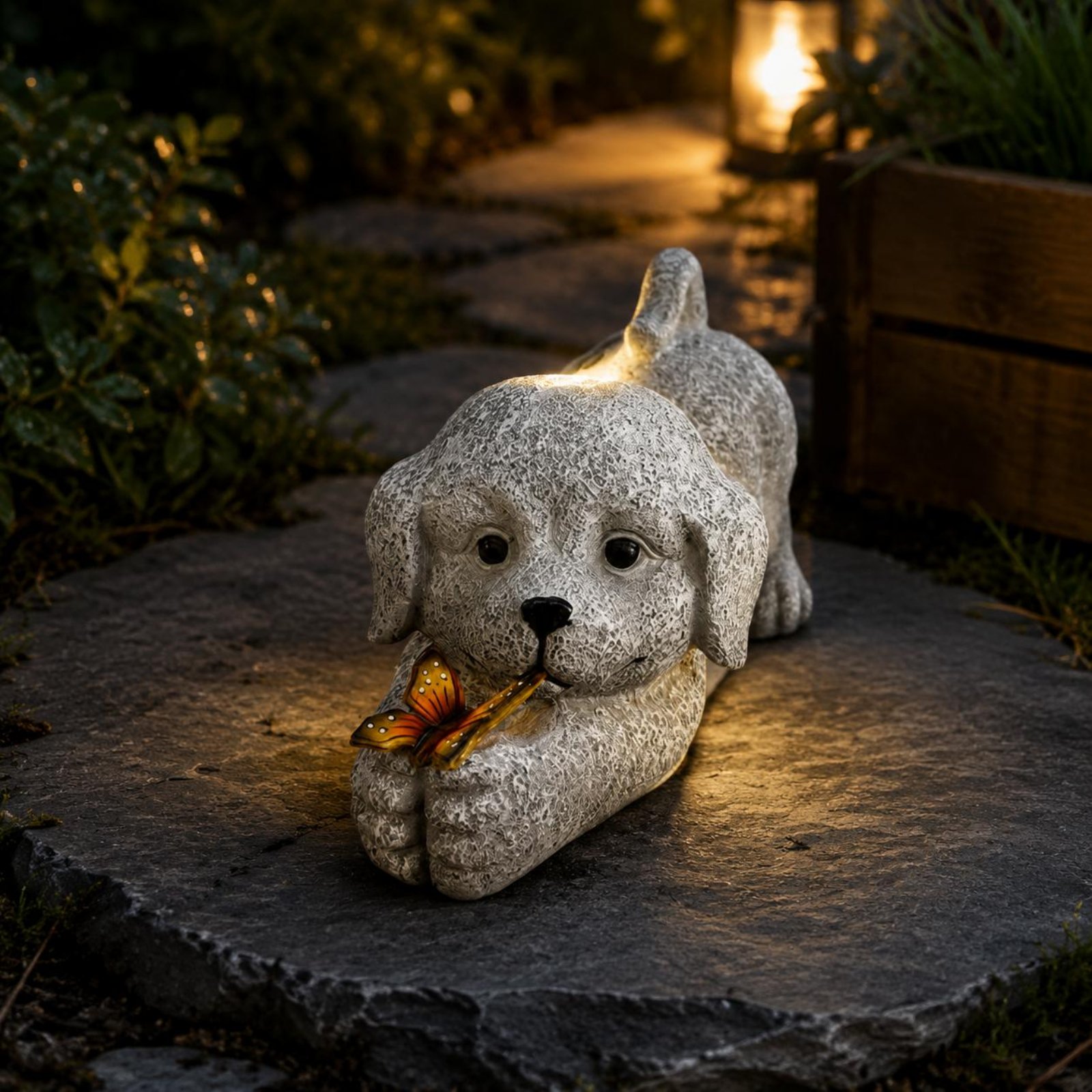 Patung Anjing Tenaga Surya Ker - Yard Lighting Decor ulasan dan harga