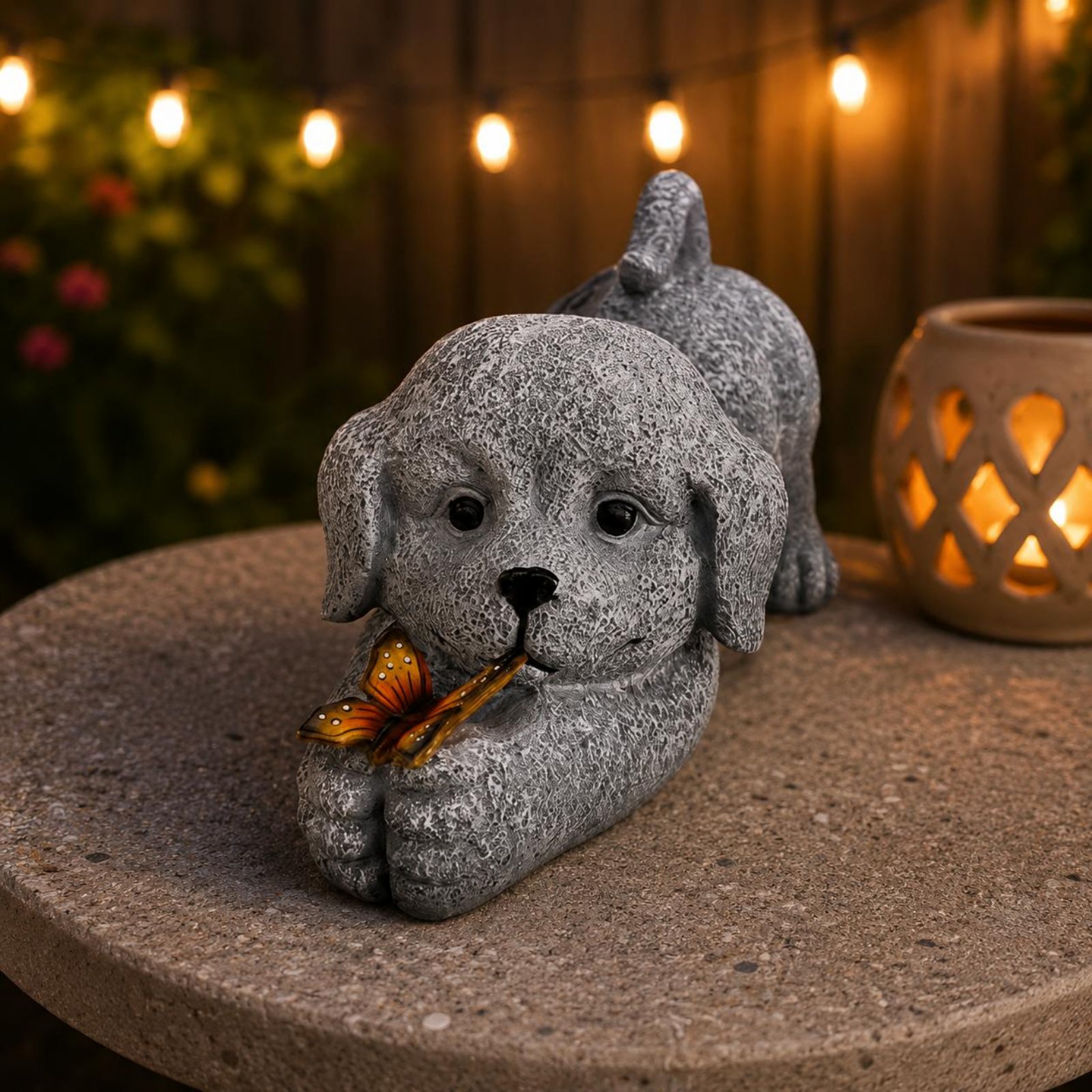 Patung Anjing Tenaga Surya Ker - Yard Lighting Decor ulasan dan harga