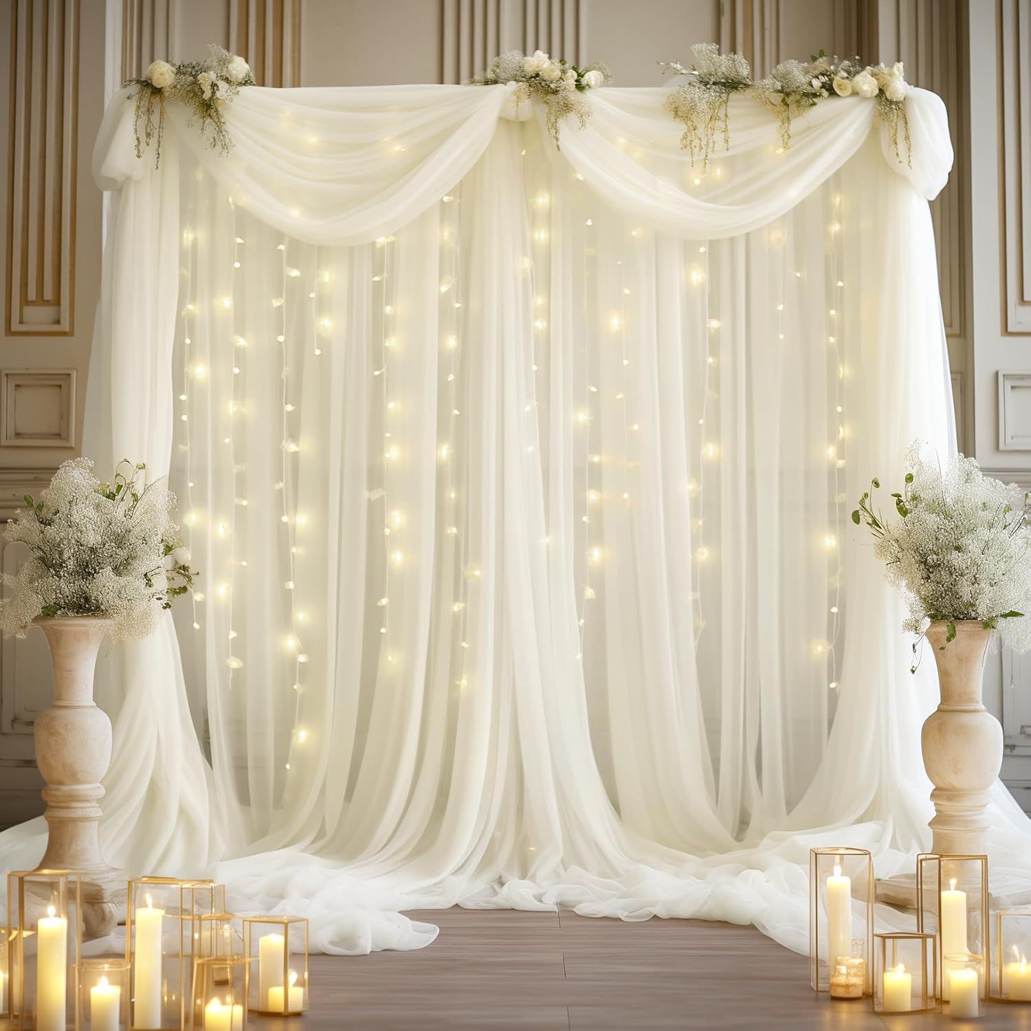 1 Pak Set Latar Belakang Tulle - Lighting Decor Photos ulasan dan harga