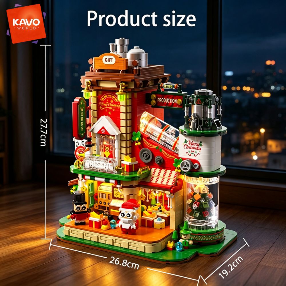 KAVOWORLD 2775PCS Mainan Blok  - Santa'S Elves Holiday Lighting & Decor Llc ulasan dan harga