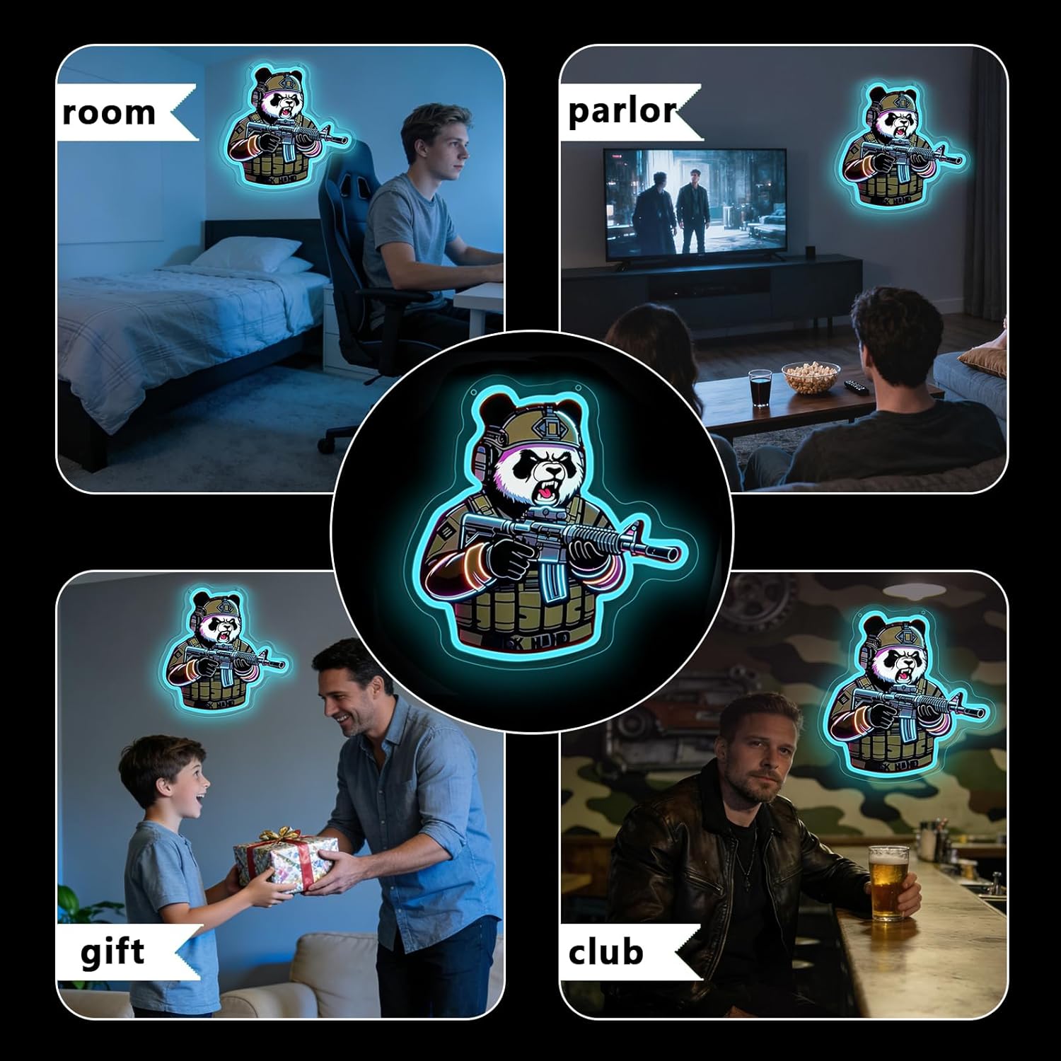 Lampu Neon Panda Taktis Berten - Lighting Decor In Room ulasan dan harga