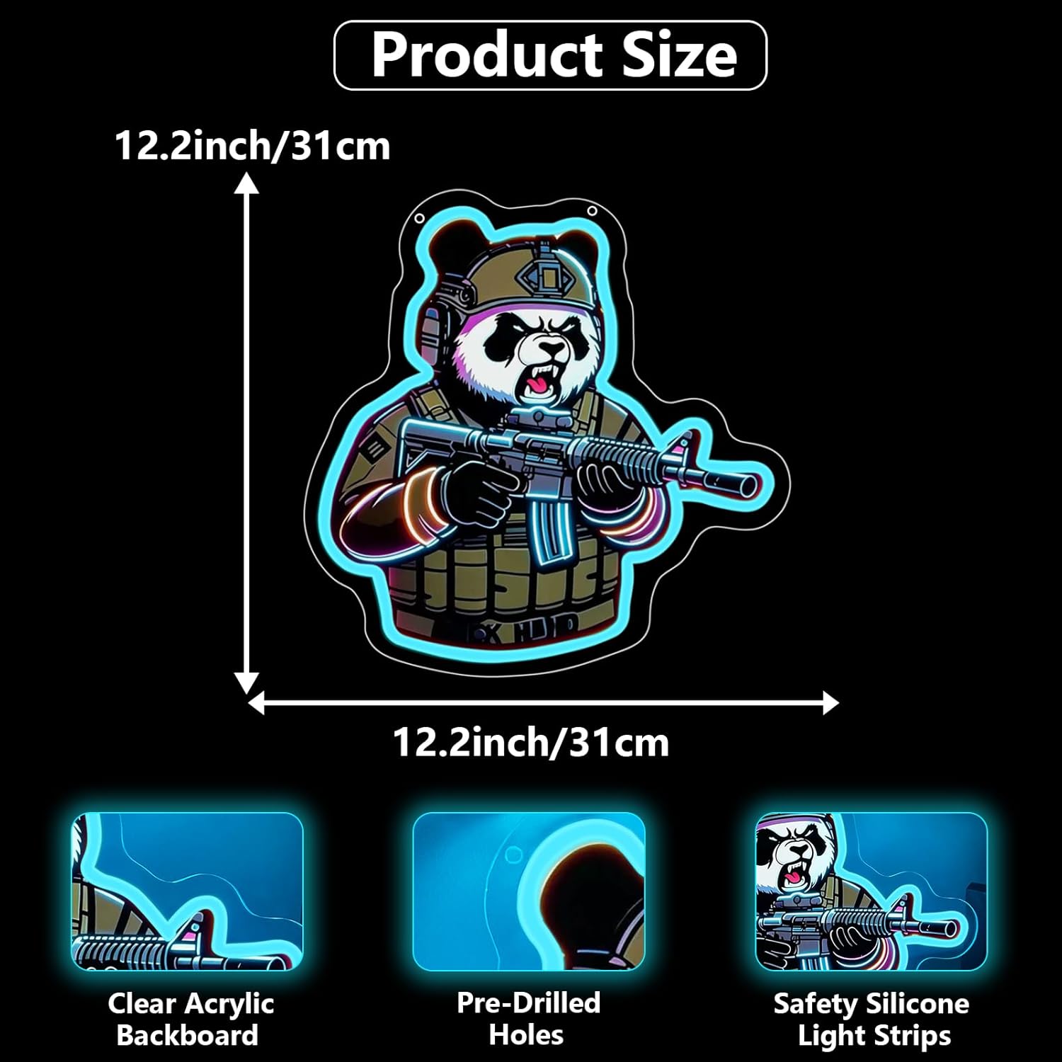 Lampu Neon Panda Taktis Berten - Lighting Decor In Room ulasan dan harga