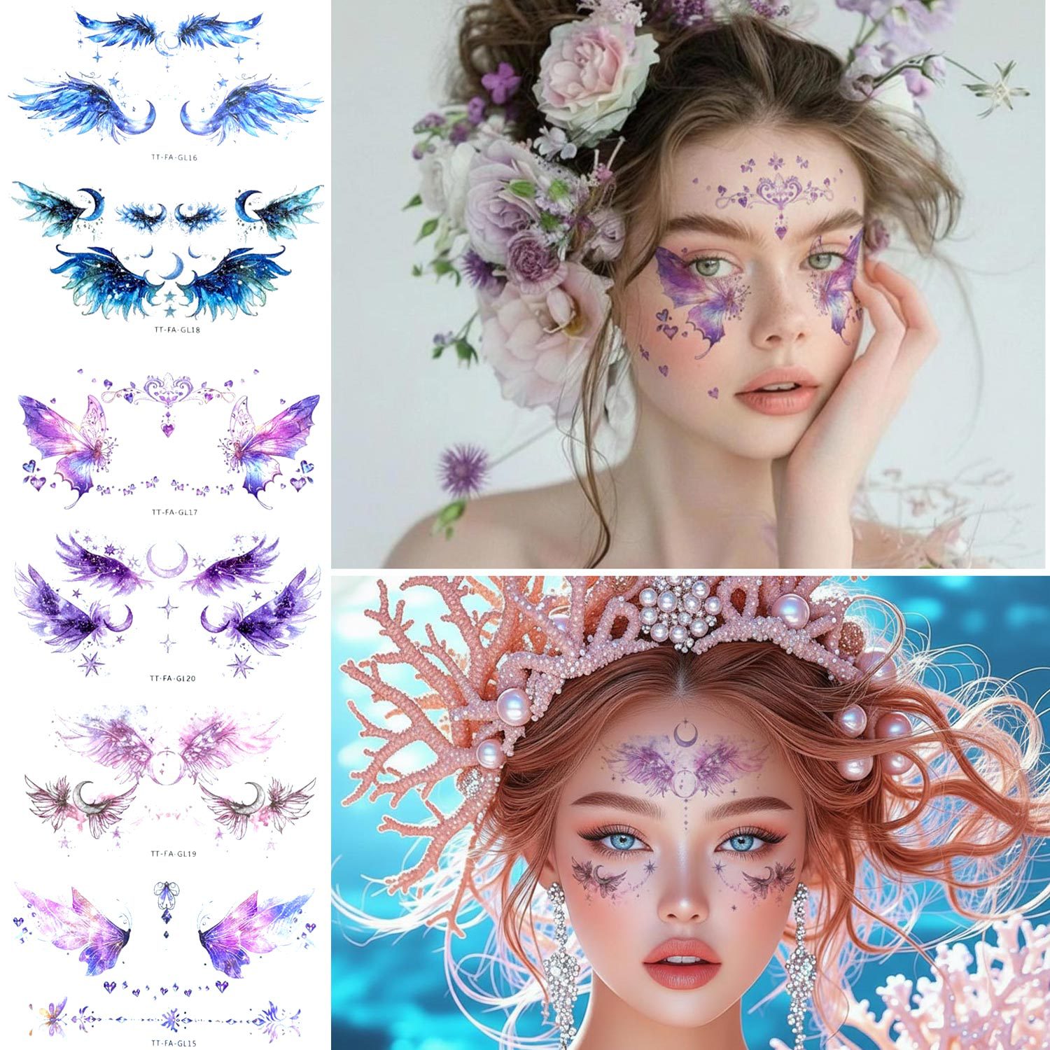 Stiker Wajah Malaikat Berkilau - Elegant Decor & Lighting Llc ulasan dan harga